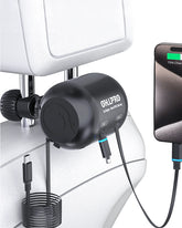 OHLPRO 2-in-1 retractable car charger with Lightning and Type-C cables