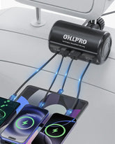 OHLPRO Headrest Retractable Charging Box – Dual Fast Charging Cables for Car Backseat