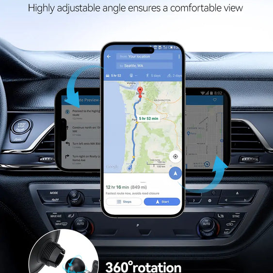 OHLPRO 360° Rotation MagSafe Car Mount Adjustable Viewing Angle for iPhone