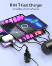 OHLPRO Size and dimension overview of 6-in-1 backseat car charger
