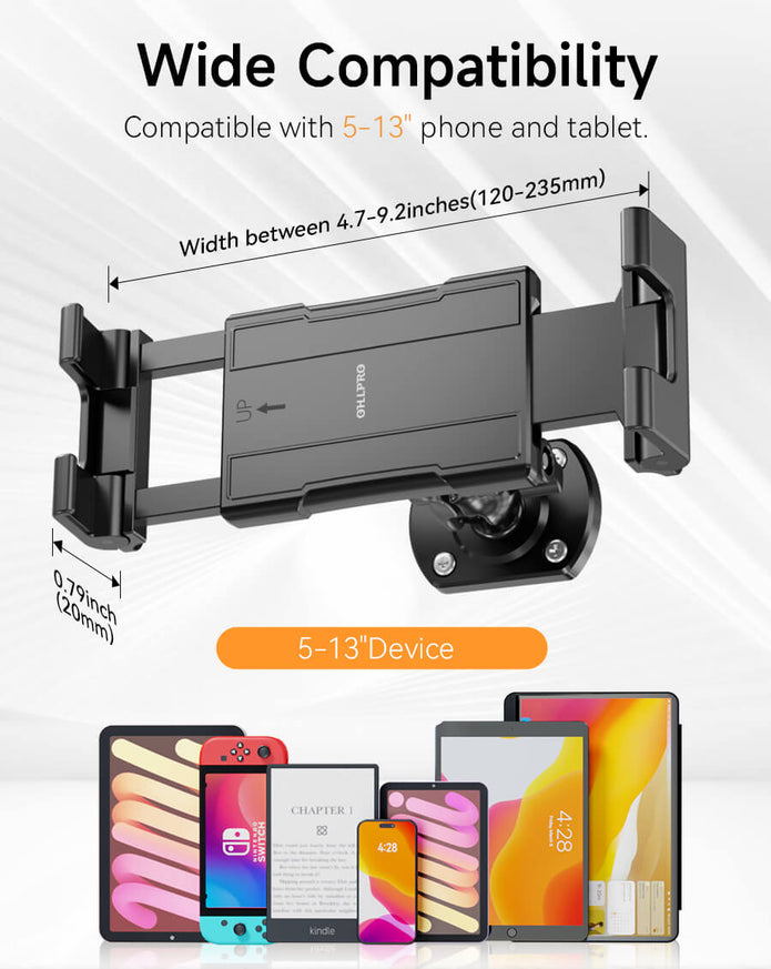 OHLPRO universal tablet holder wall fit 5-13