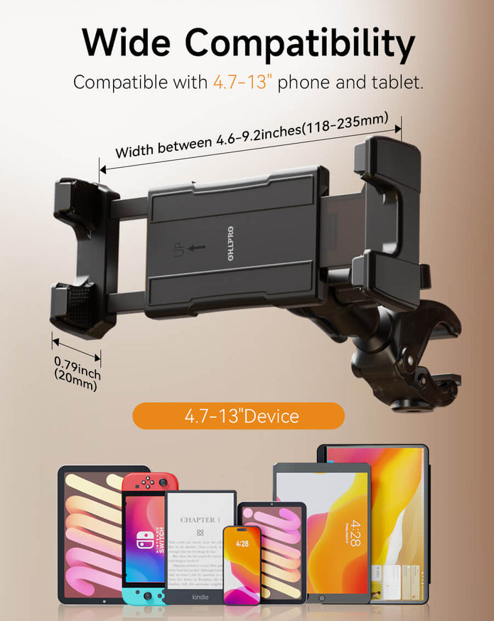 OHLPRO iPad holder treadmill hand lebar clamp