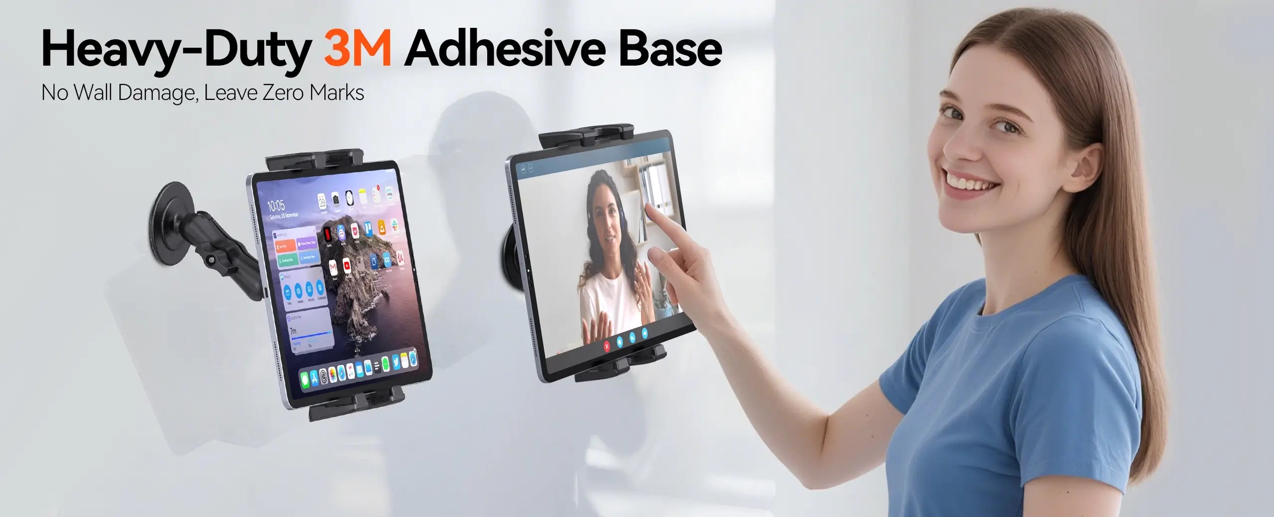 OHLPRO tablets Sticks securely on smooth wall surfaces like marble, glass, or mirrors