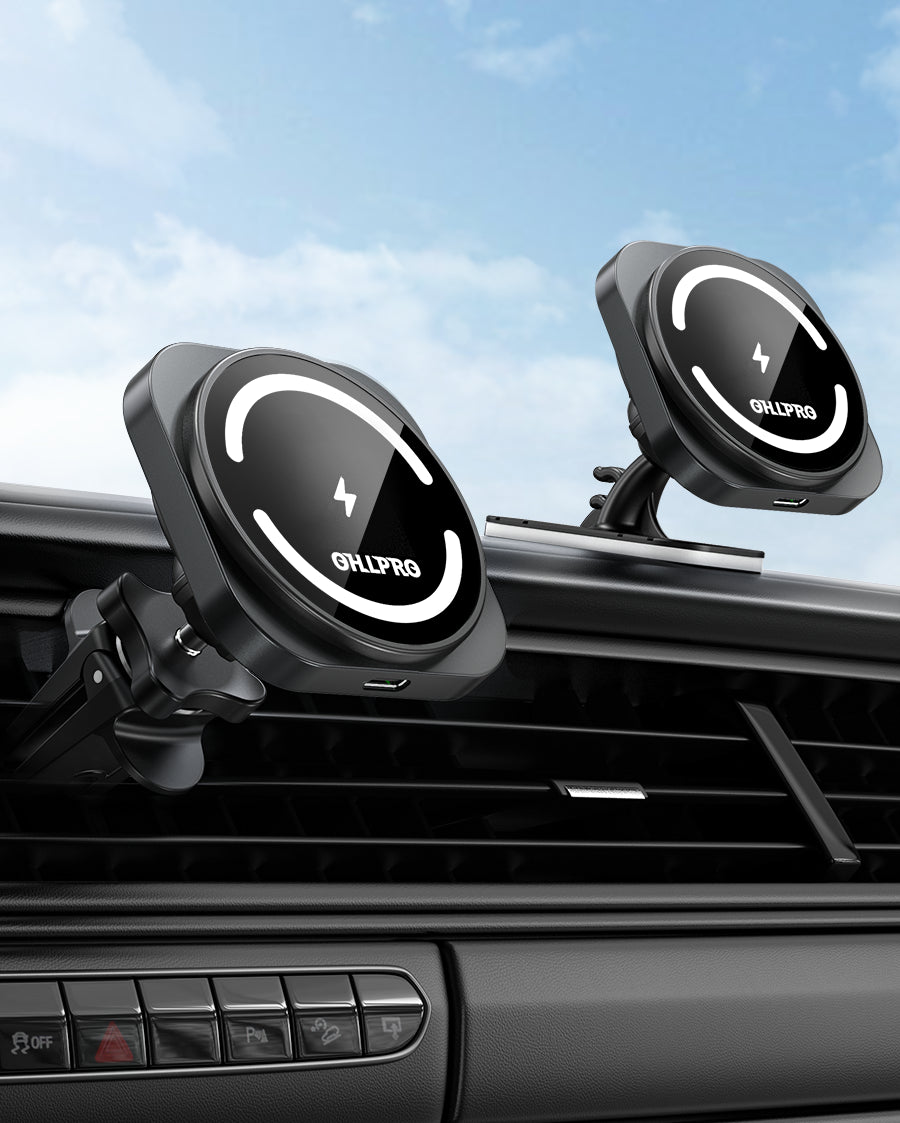 OHLPRO 2 in 1 15W MagSafe Car Charger Mount Main Product View