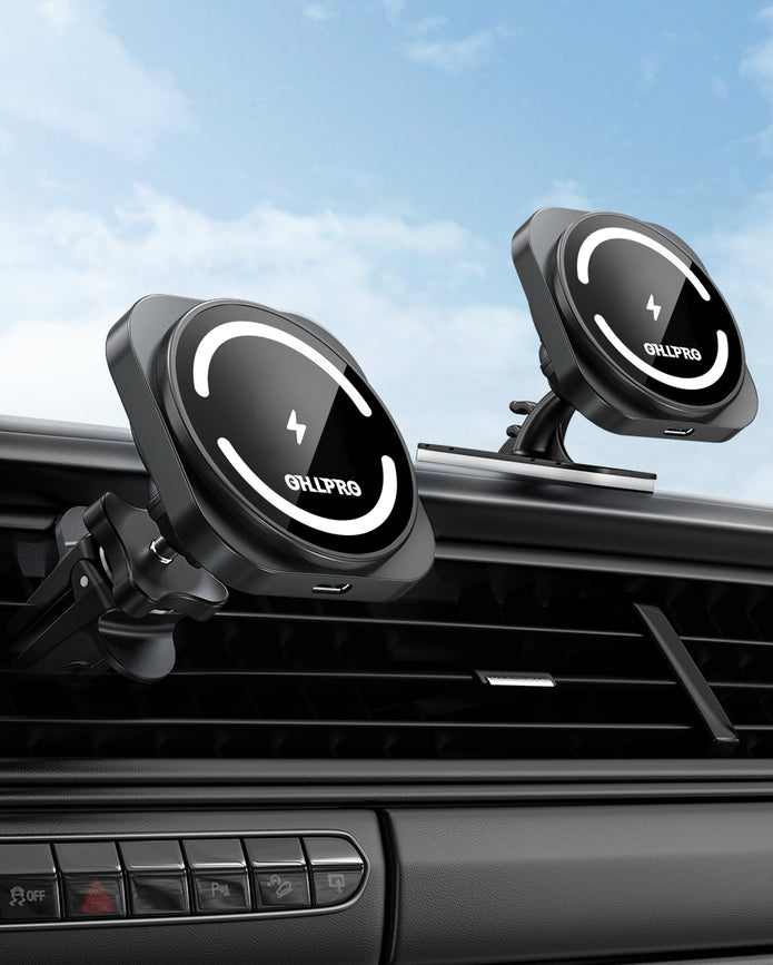 OHLPRO 2 in 1 15W MagSafe Car Charger Mount Main Product View