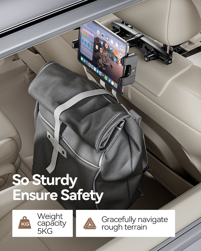 OHLPRO Anti-Shake Car Headrest Tablet Mount Stable for Bumpy Roads