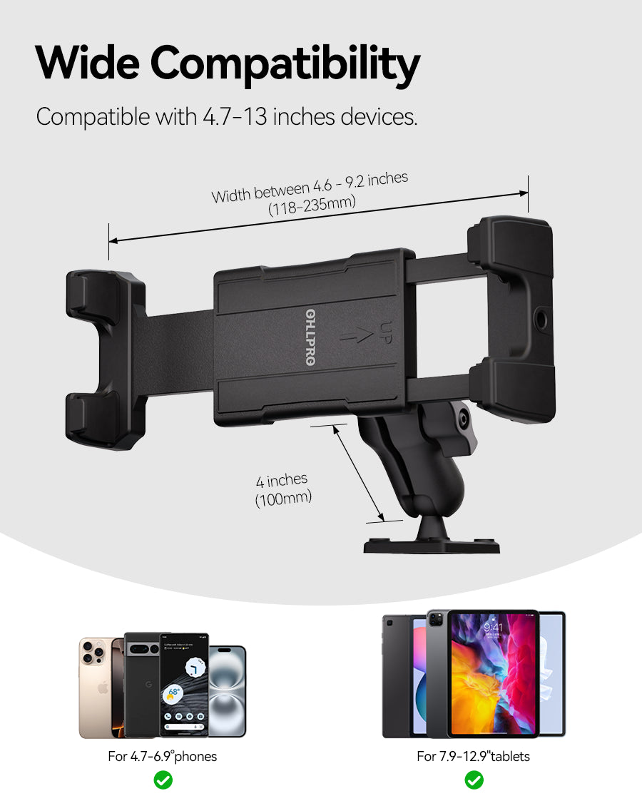 OHLPRO wall tablet mount with drill base and 4