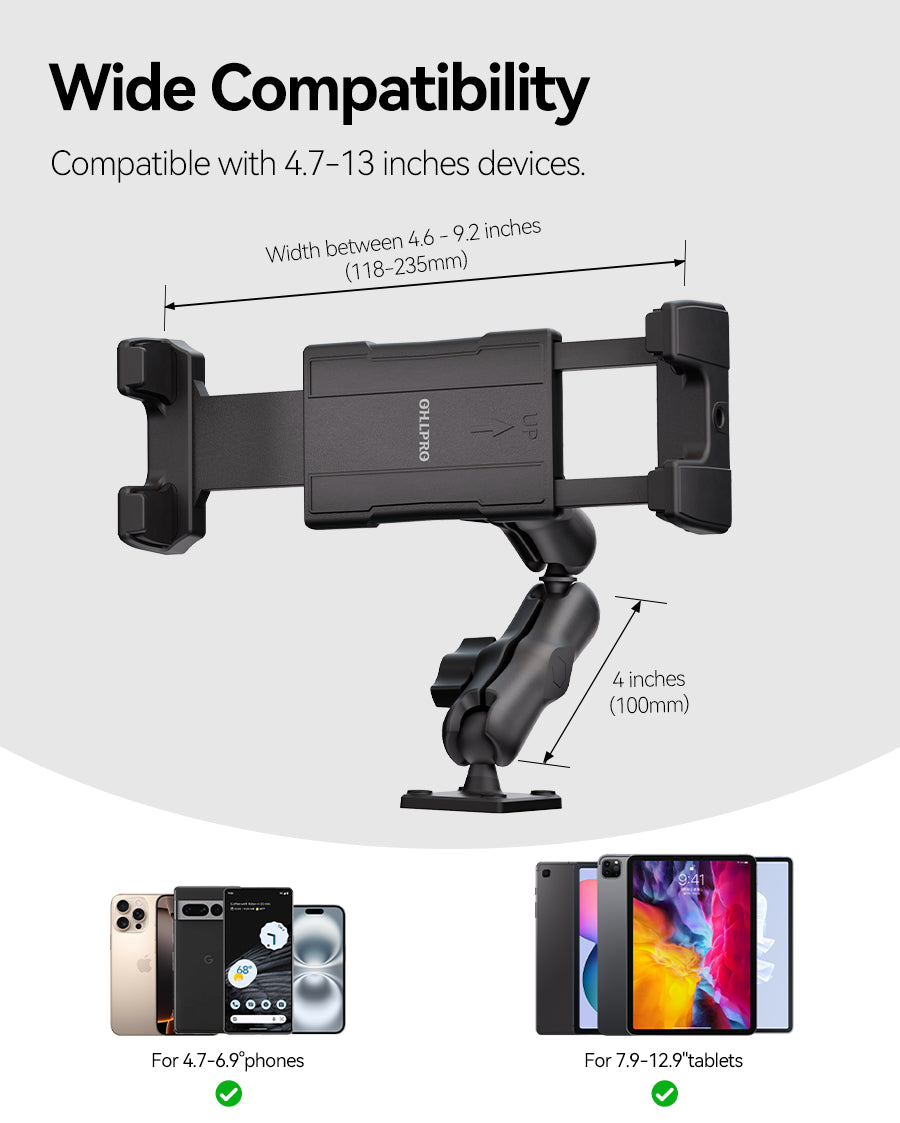 OHLPRO Universal Drill Base Tablet Mount Compatible with 4.7-13