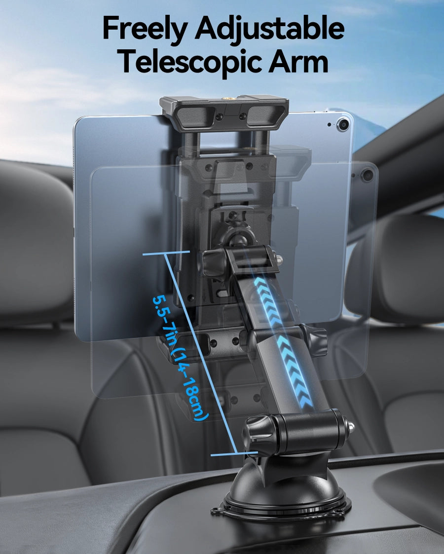 OHLPRO Suction Cup Windshield iPad Car Mount freely adjustable telescopic arm
