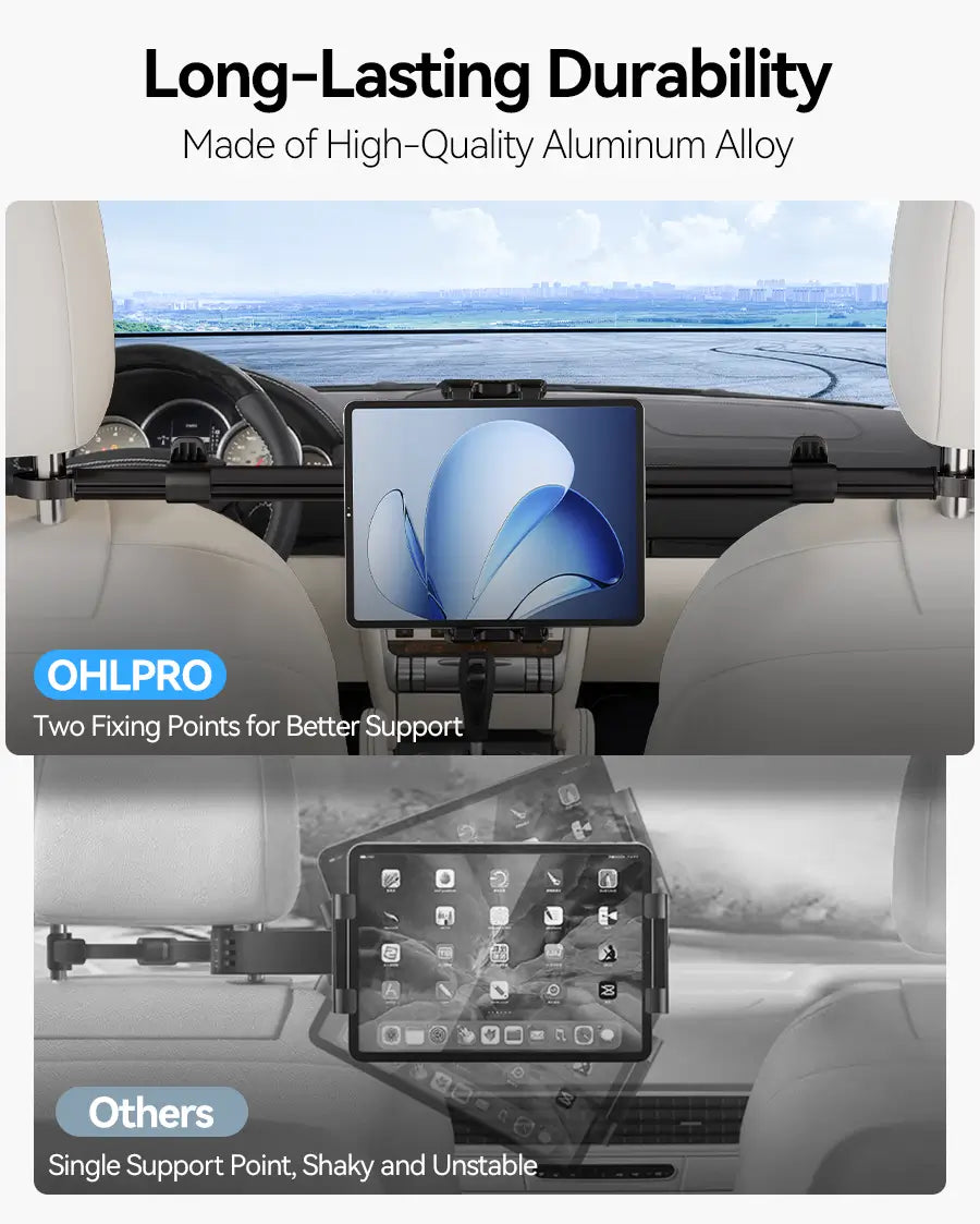 OHLPRO Headrest Tablet Holder with Aluminum Extendable Arm