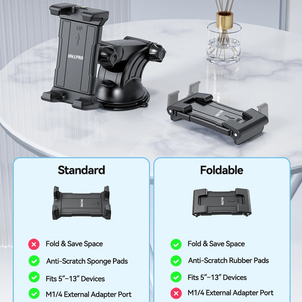OHLPRO Car Mount for Tablets & Phones – Secure Suction Base, Works on Dash, Windshield, or Desk