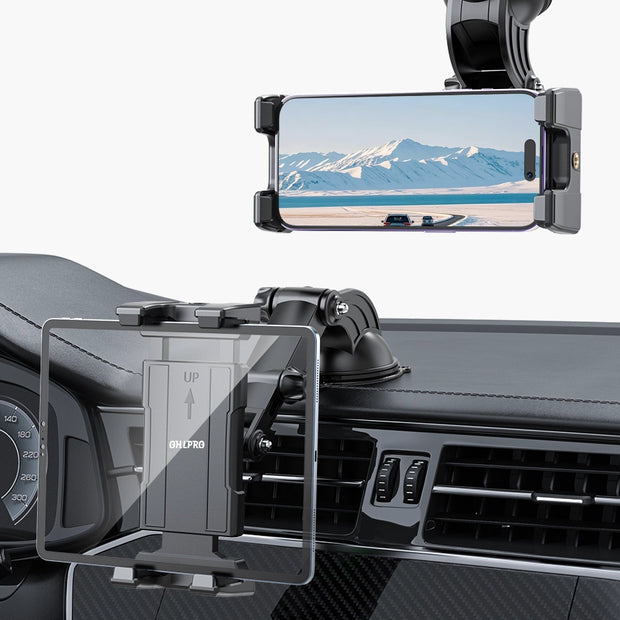 OHLPRO Shockproof Suction Mount – Compatible with iPad, iPhone, Samsung, More (5-11”)