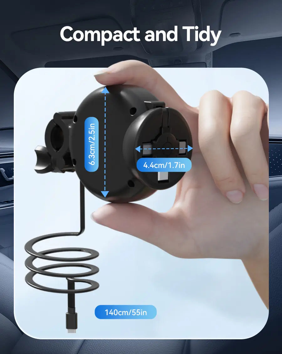 OHLPRO Charging station mounted securely on car headrest bars