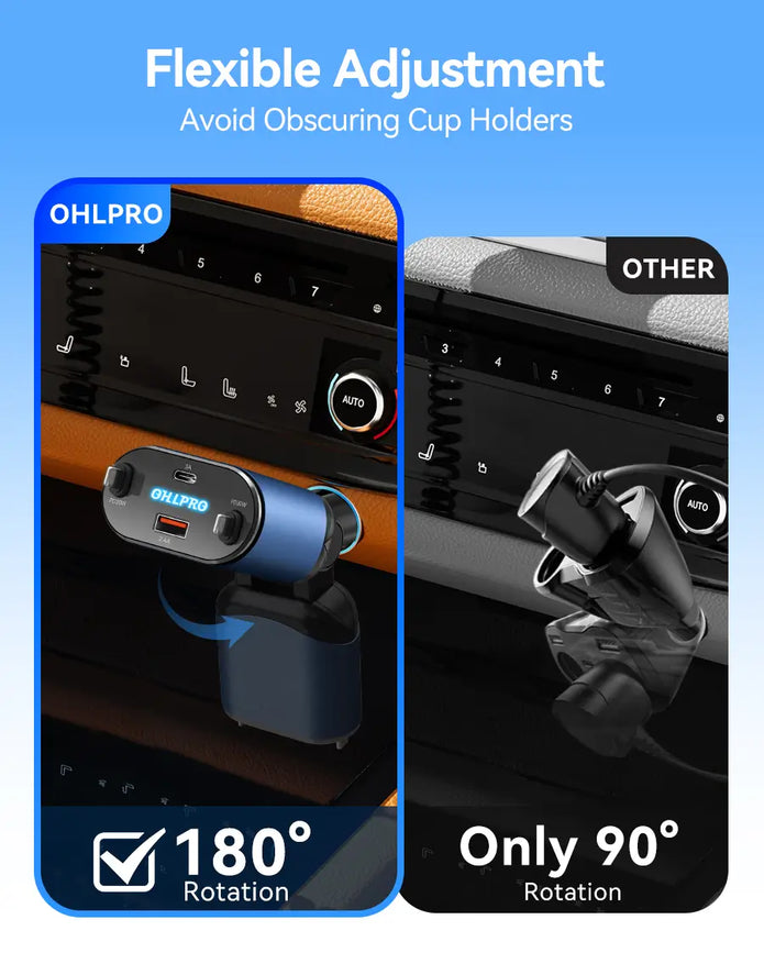 OHLPRO Easy installation via car cigarette lighter port