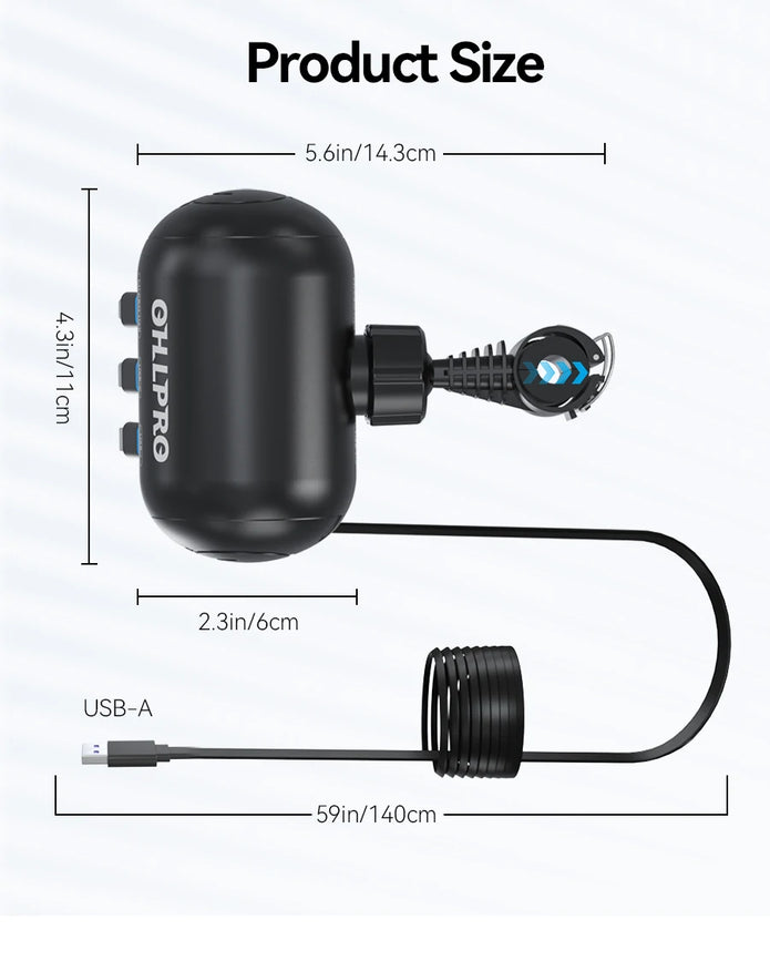 OHLPRO Dimensions of 3-in-1 car charging dock and cable slots