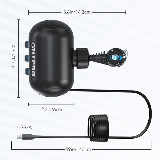 OHLPRO Dimensions of 3-in-1 car charging dock and cable slots