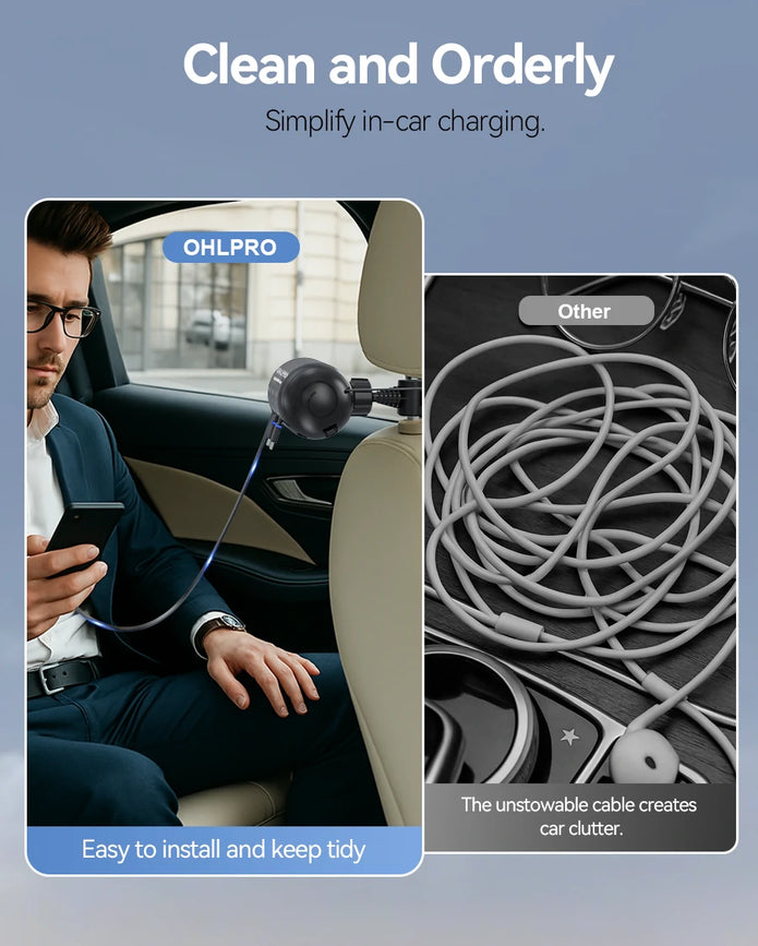 OHLPRO Anti-mess back and strong clamp design for stable charging