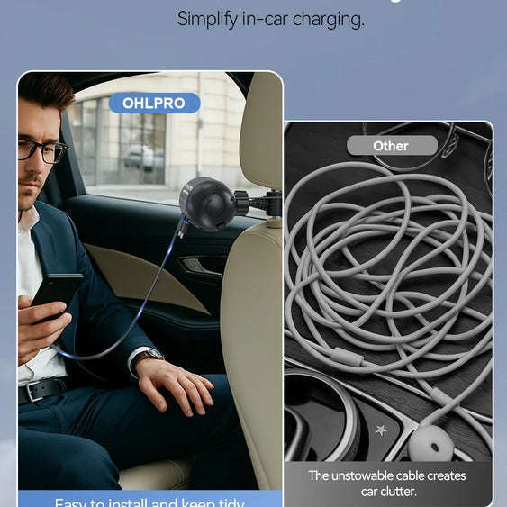 OHLPRO Anti-mess back and strong clamp design for stable charging