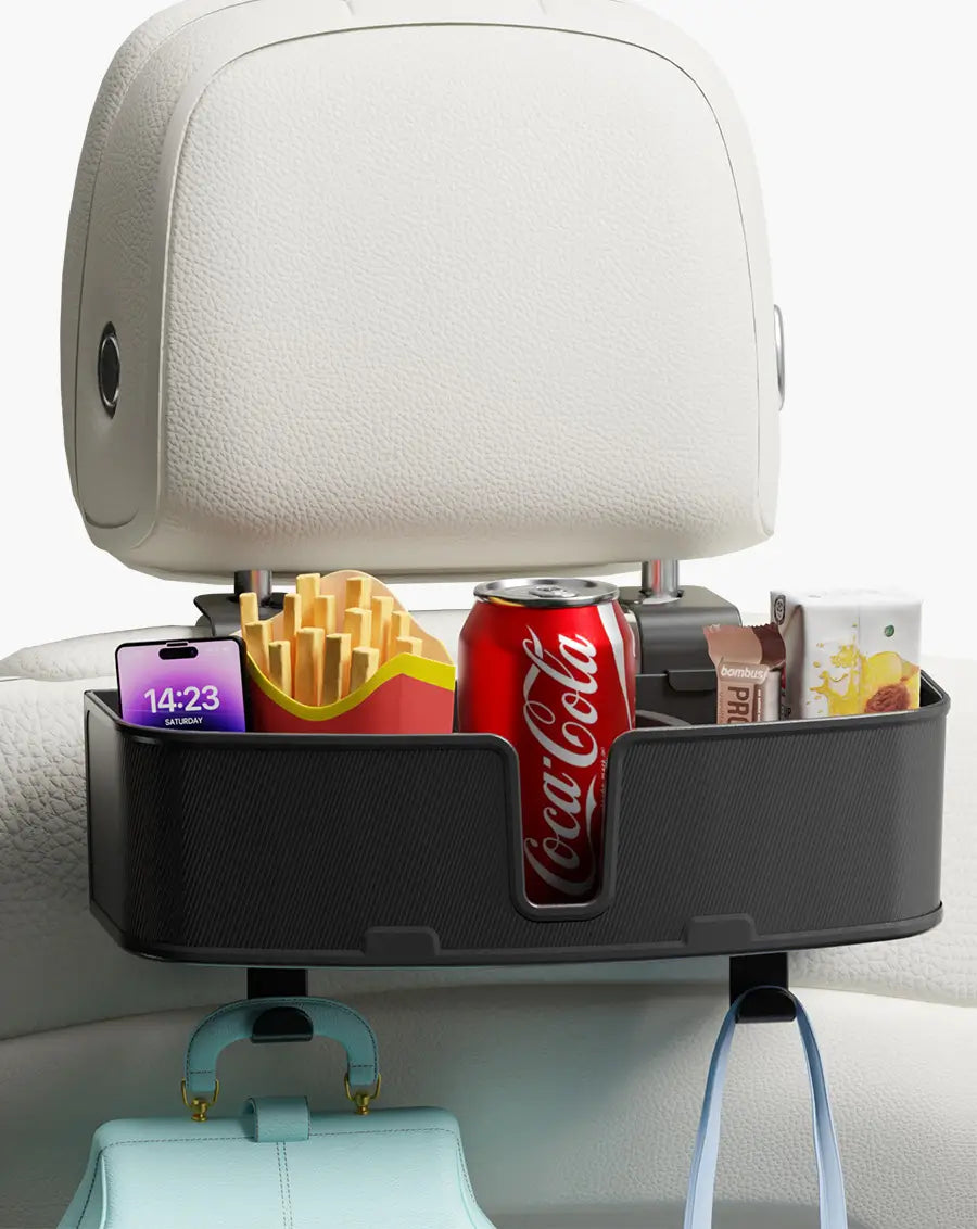 OHLPRO Car headrest organizer with hooks and cup holder