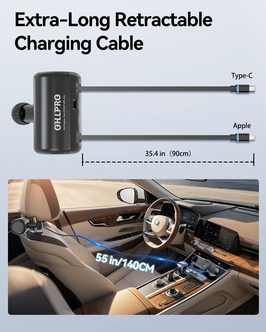 OHLPRO 90cm retractable cable extension demo for flexible reach