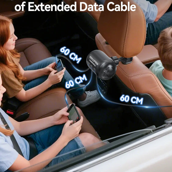 OHLPRO Showing 60cm length of retractable cables for flexible reach