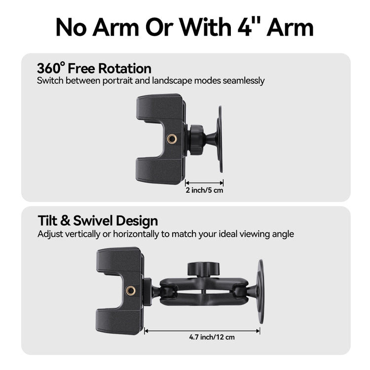 Comparison of no-arm vs. with-arm sticky tablet holder styles