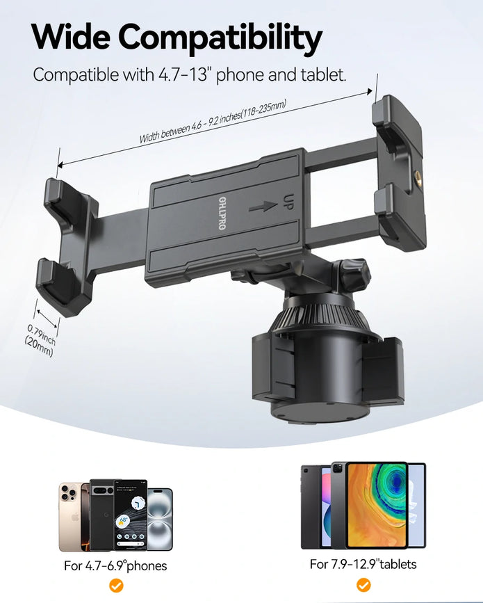 OHLPRO Strong and adjustable car mount for 4.3-13 inch mobile devices
