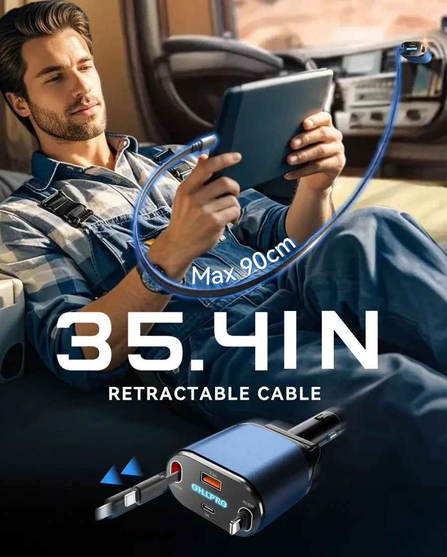 OHLPRO Dual Lightning retractable charging cables for iPhone