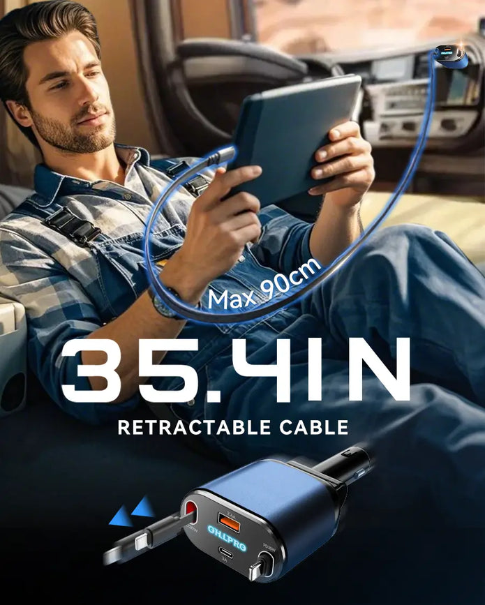 OHLPRO Dual Lightning retractable charging cables for iPhone