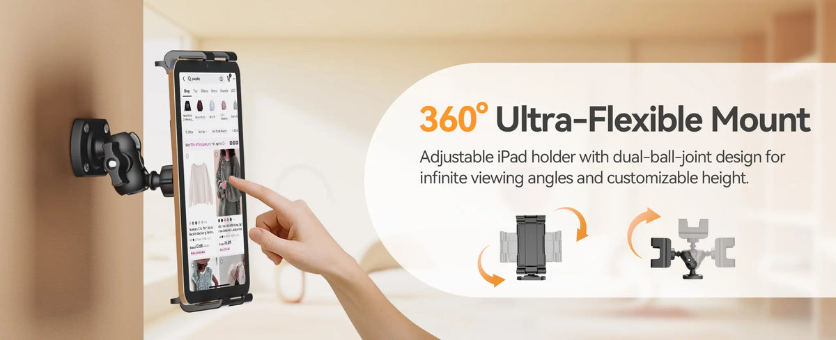 360° rotaton OHLPRO tablet desk mount with heavy drill base