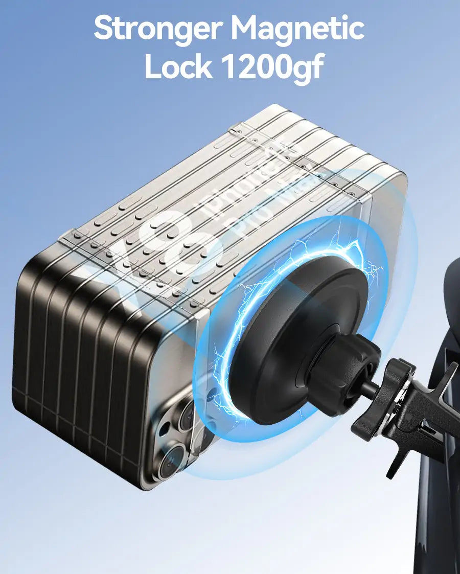 Powerful magnetic attraction ensuring secure phone attachment during drives