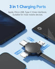 Setup of OHLPRO 3-in-1 charger with lightning, type-C, and micro-USB