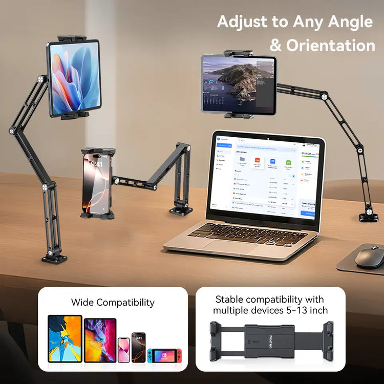 Hands-free reading with OHLPRO durable tablet holder wall mount in study room
