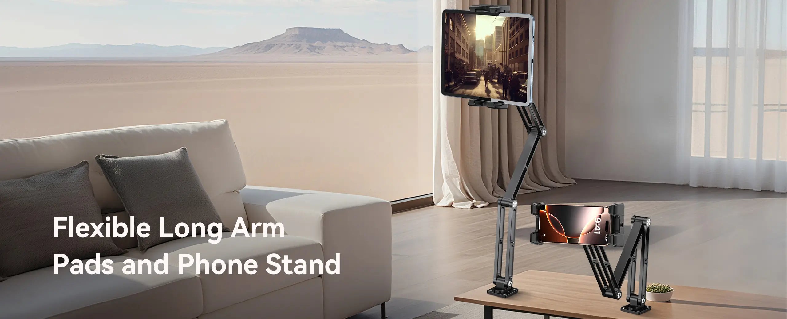 Space-saving folding design of OHLPRO durable tablet holder wall mount