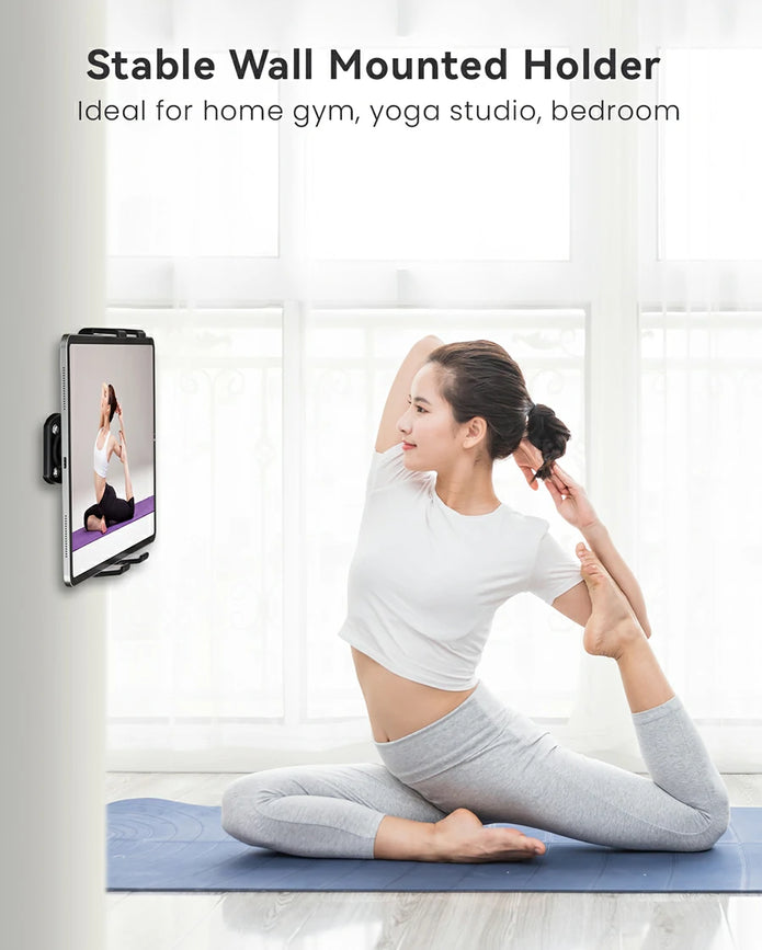 ohlpro hands-free tablet wall mount for exercise,yoga and bedroom use