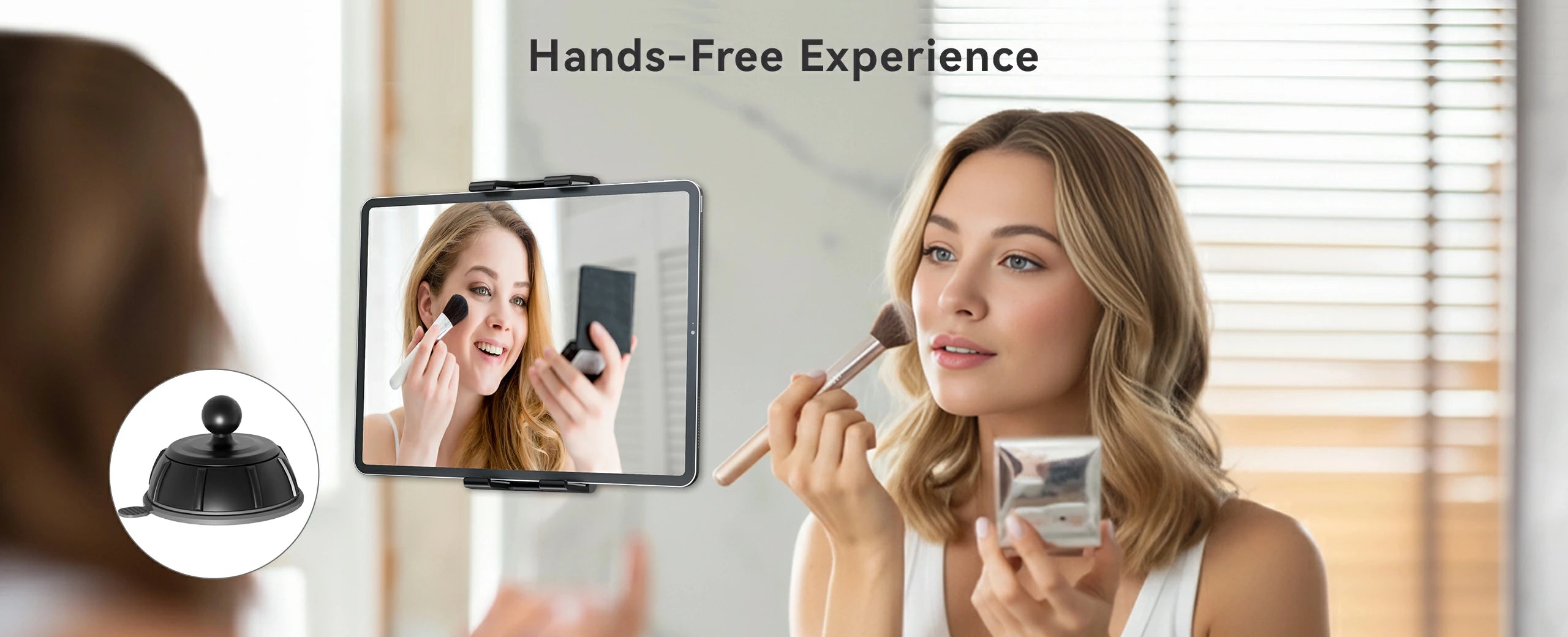 ohlpro hands-free tablet wall mount for makeup,bathroom and home use