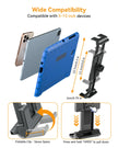 OHLPRO universal scratch-resistant silicone clamp holding a 12.9 inch tablet with open charging port access.
