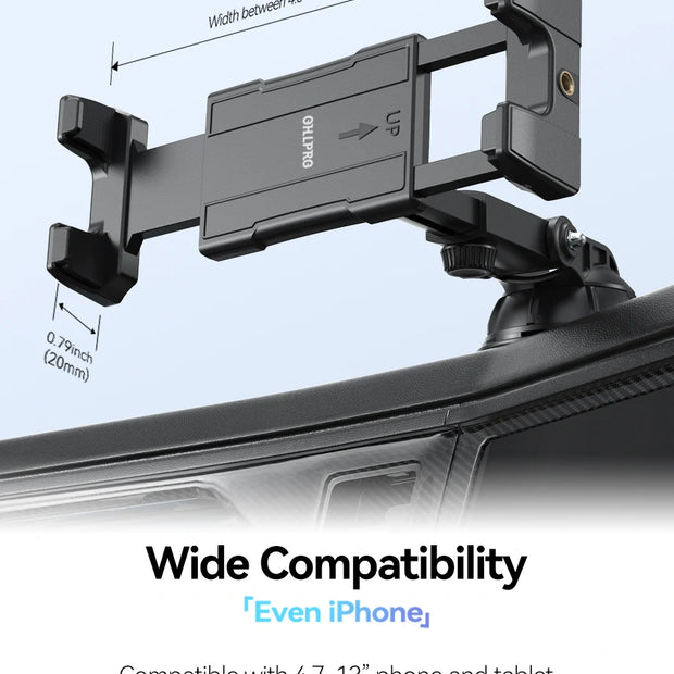 OHLPRO Phone & Tablet Suction Mount – Holds 4.3” Phones to 13” iPads Securely