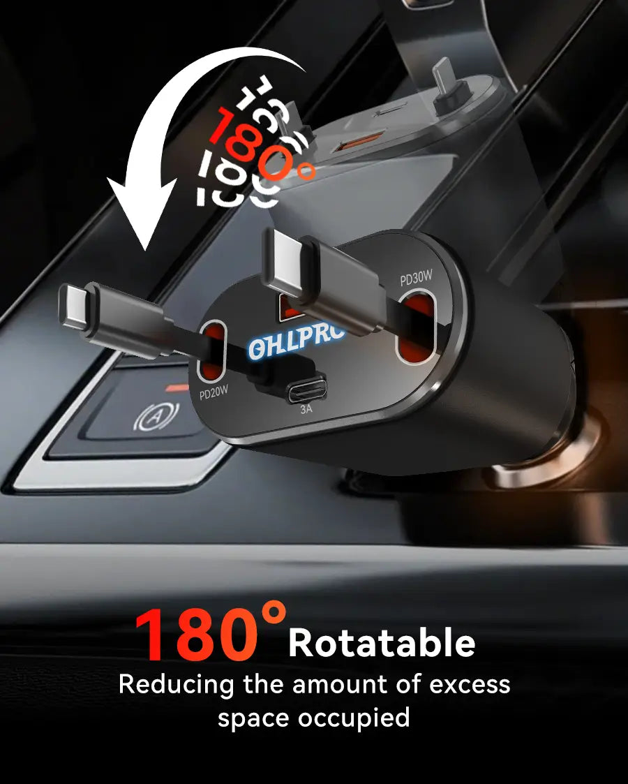 Clean OHLPRO cable management with retractable Type-C charging lines