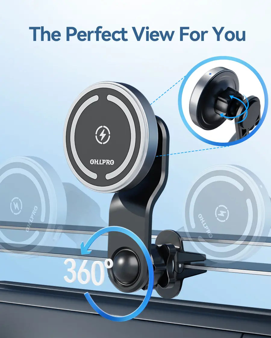OHLPRO Wireless Car Charger with Extended Arm