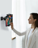 Mounting the tablet holder on the wall with drill base for hands-free viewing