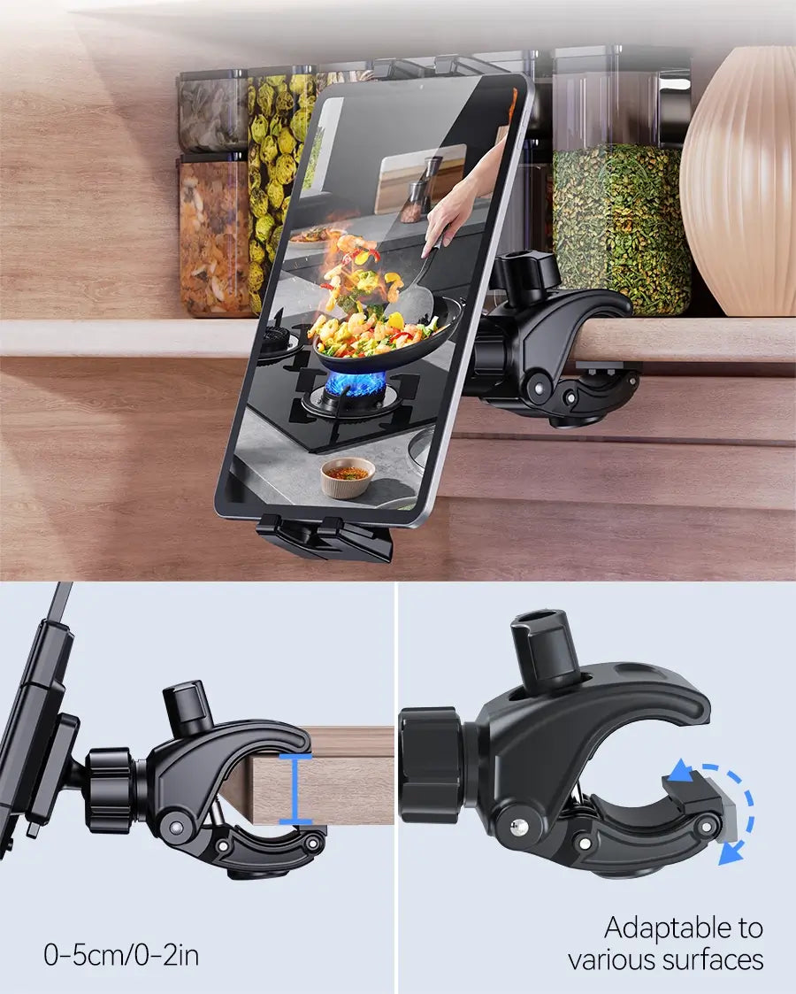 OHLPRO Tablet stand designed for fitness equipment rail installation
