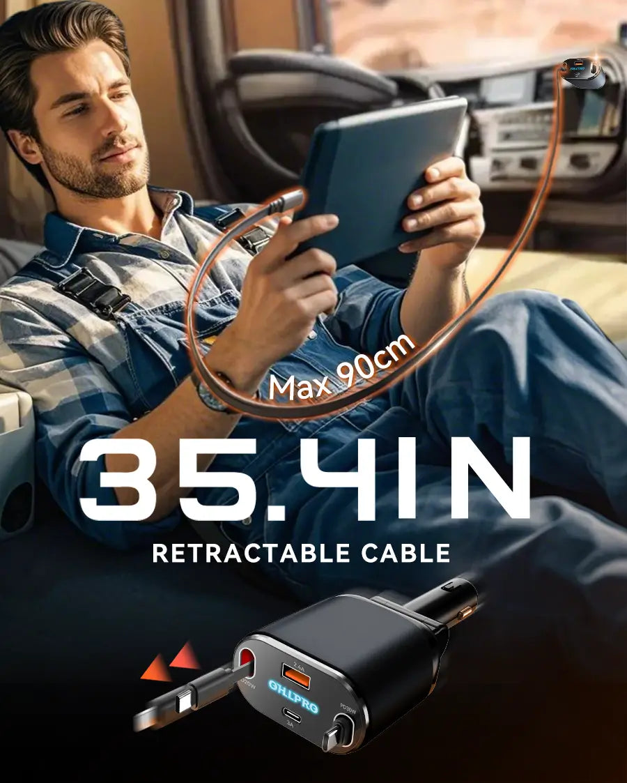 OHLPRO Car charging hub with lightning and USB output ports