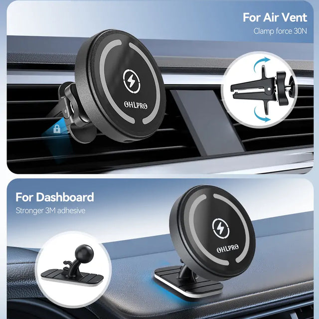 OHLPRO 2 in 1 MagSafe Car Charger Easy Install Steps & Included Accessories