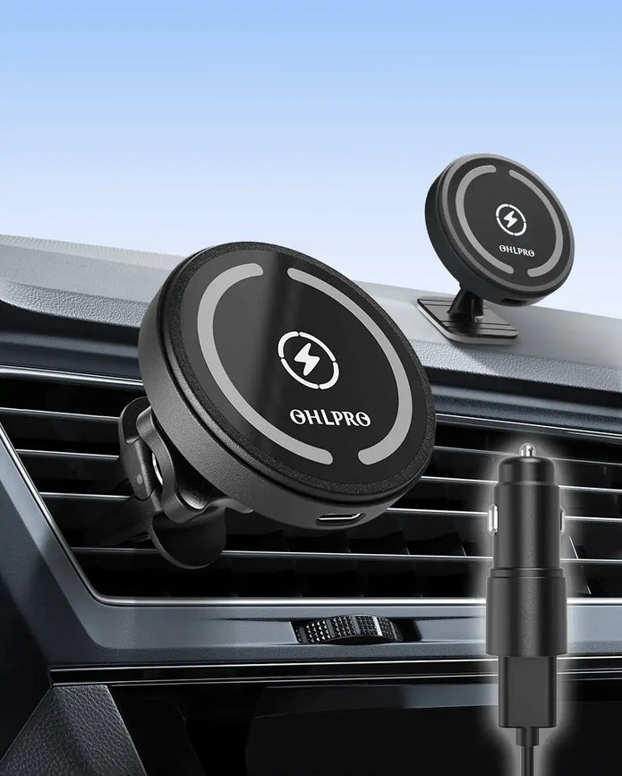 OHLPRO 15W Fast-Charging MagSafe Car Charger for iPhone Main Product View